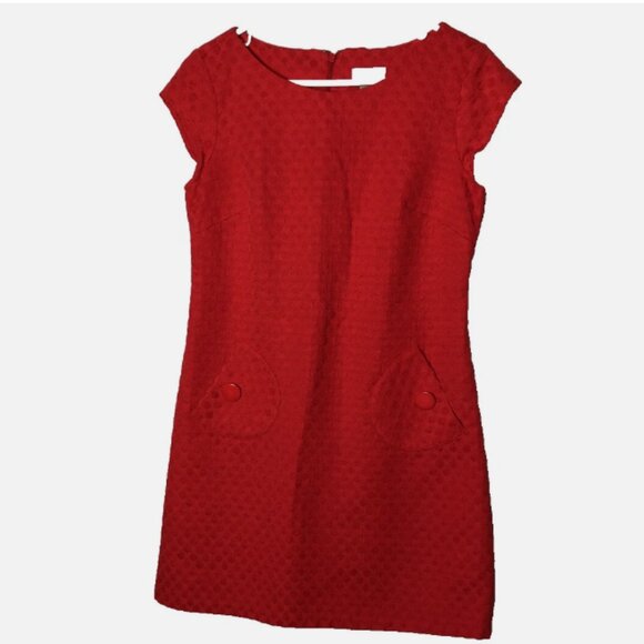 KIM ROGERS BRIGHT RED TEXTURED DRESS - Picture 1 of 7